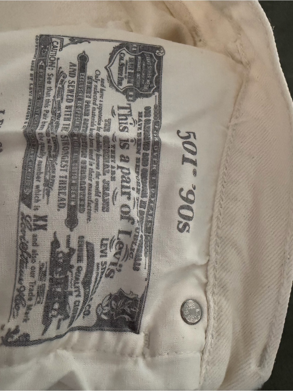 Levi's Cream Straight Leg High-Rise Jeans - Picture 8 of 8